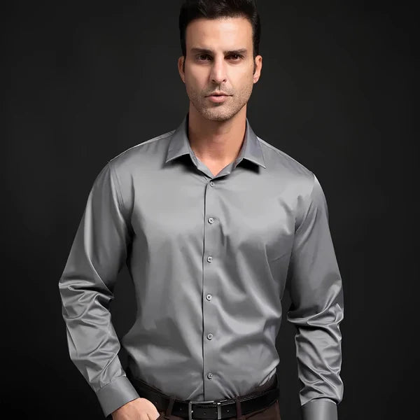 [PAGA 1, LLEVE 3] Camisas Sociales Manga Larga Bold De Seda Color Hielos + Obsequios: 3 PANTALONES, RELOJ Y ANTEOJOS
